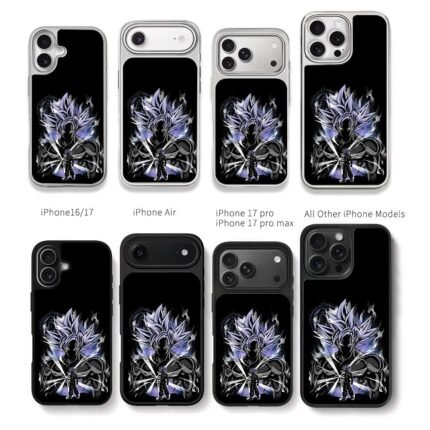 Goku Ultra Instinct DBZ Art Chris Brown Phone Case Black Electroplated Silver For Iphone 11 To 17