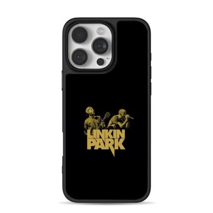 Gold Linkin Park stage print iPhone 16 Pro Max Black Case