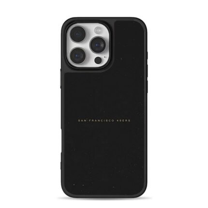 Gold SF 49ers on black glitter iPhone 16 Pro Max Black Case