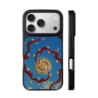 Gold sun moon star vine sky iPhone 17 Pro Max Black Case