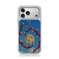 Gold sun moon star vine sky iPhone 17 Pro Max Electroplated Silver Case1
