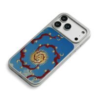 Gold sun moon star vine sky iPhone 17 Pro Max Electroplated Silver Case2
