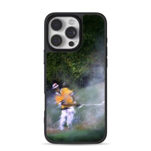 Golfer hitting sand bunker art iPhone 16 Pro Max Black Case