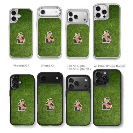 Golfer holding trophy on grass Chris Brown Phone Case Black Electroplated Silver For Iphone 11 To 17