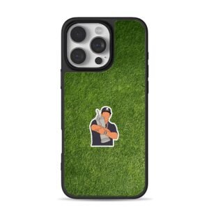 Golfer holding trophy on grass Phone Case for iPhone 11-17 & Samsung Galaxy S24-S26