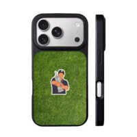 Golfer holding trophy on grass iPhone 17 Pro Max Black Case