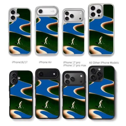 Golfer putting on golf course Chris Brown Phone Case Black Electroplated Silver For Iphone 11 To 17