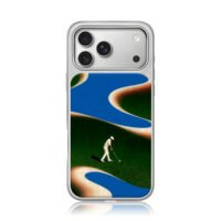 Golfer putting on golf course iPhone 17 Pro Max Electroplated Silver Case1