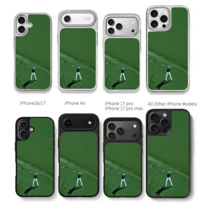 Golfer swinging club on green Chris Brown Phone Case Black Electroplated Silver For Iphone 11 To 17
