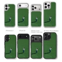 Golfer swinging on golf green Chris Brown Phone Case Black Electroplated Silver For Iphone 11 To 17