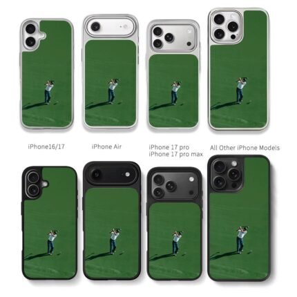 Golfer swinging on golf green Chris Brown Phone Case Black Electroplated Silver For Iphone 11 To 17