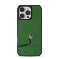 Golfer swinging on golf green iPhone 16 Pro Max Black Case