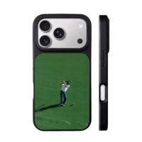 Golfer swinging on golf green iPhone 17 Pro Max Black Case