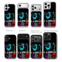 Gorillaz animated member art Chris Brown Phone Case Black Electroplated Silver For Iphone 11 To 17