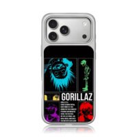 Gorillaz animated member art iPhone 17 Pro Max Electroplated Silver Case1