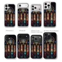 Gothic stained glass saints window Chris Brown Phone Case Black Electroplated Silver For Iphone 11 To 17