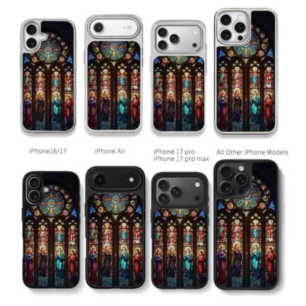 Gothic stained glass saints window Chris Brown Phone Case Black Electroplated Silver For Iphone 11 To 17