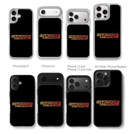 Gradient Counter Strike 2 logo Chris Brown Phone Case Black Electroplated Silver For Iphone 11 To 17