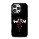 Graffiti Shadow dagger purple flame iPhone 16 Pro Max Black Case