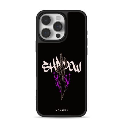 Graffiti Shadow dagger purple flame iPhone 16 Pro Max Black Case