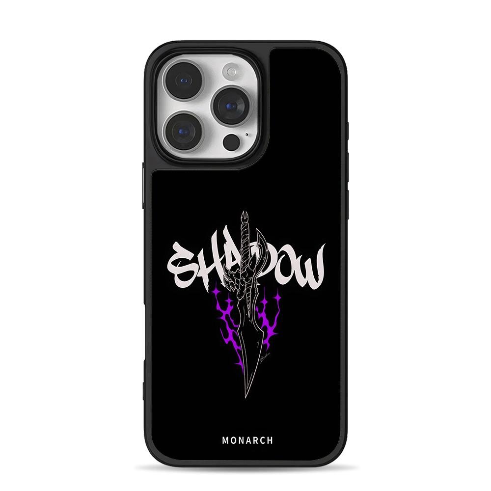 Graffiti Shadow dagger purple flame iPhone 16 Pro Max Black Case Graffiti Shadow dagger purple flame Phone Case for iPhone 11-17 & Samsung Galaxy S24-S26 - Image 1