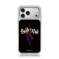 Graffiti Shadow dagger purple flame iPhone 17 Pro Max Electroplated Silver Case1