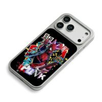 Graffiti Spider Punk plays guitar iPhone 17 Pro Max Electroplated Silver Case2