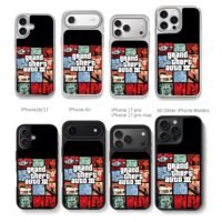 Grand Theft Auto III art with chars Chris Brown Phone Case Black Electroplated Silver For Iphone 11 To 17