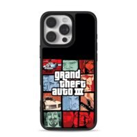 Grand Theft Auto III art with chars iPhone 16 Pro Max Black Case