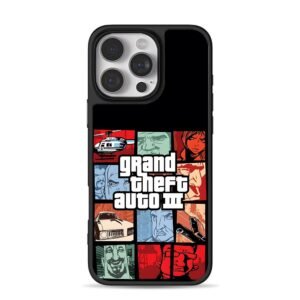Grand Theft Auto III art with chars iPhone 16 Pro Max Black Case