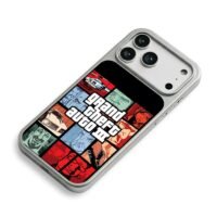 Grand Theft Auto III art with chars iPhone 17 Pro Max Electroplated Silver Case2