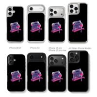 Grand Theft Auto Vice City 3D logo Chris Brown Phone Case Black Electroplated Silver For Iphone 11 To 17