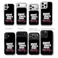 Grand Theft Auto Vice City logo Chris Brown Phone Case Black Electroplated Silver For Iphone 11 To 17