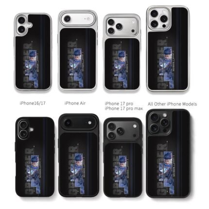 Granger Agent Z MLBB hero art Chris Brown Phone Case Black Electroplated Silver For Iphone 11 To 17