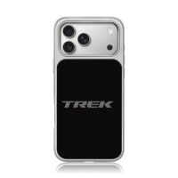 Gray Trek brand logo on plain black background iPhone 17 Pro Max Electroplated Silver Case1