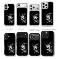 Grayscale red eyed vampire Chris Brown Phone Case Black Electroplated Silver For Iphone 11 To 17