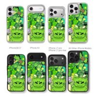 Green alien cat cartoon collage Chris Brown Phone Case Black Electroplated Silver For Iphone 11 To 17