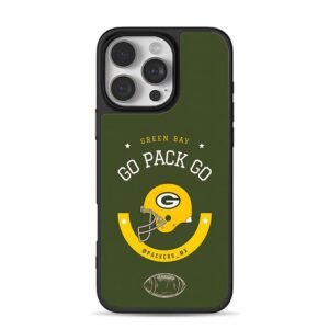 Green Bay Packers Go Pack Go helmet Phone Case for iPhone 11-17 & Samsung Galaxy S24-S26