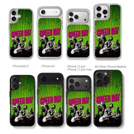 Green Day punk band green stage art Chris Brown Phone Case Black Electroplated Silver For Iphone 11 To 17