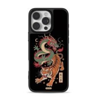 Green dragon fierce tiger art Phone Case for iPhone 11-17 & Samsung Galaxy S24-S26