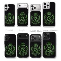 Green Envy deadly sin snake Chris Brown Phone Case Black Electroplated Silver For Iphone 11 To 17