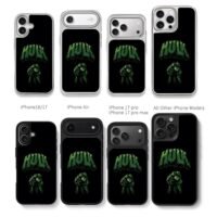 Green Hulk fist with HULK text Chris Brown Phone Case Black Electroplated Silver For Iphone 11 To 17