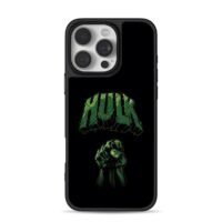 Green Hulk fist with HULK text Phone Case for iPhone 11-17 & Samsung Galaxy S24-S26