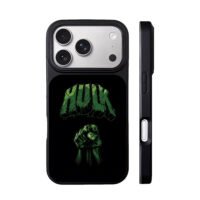 Green Hulk fist with HULK text iPhone 17 Pro Max Black Case