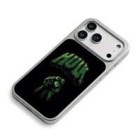 Green Hulk fist with HULK text iPhone 17 Pro Max Electroplated Silver Case2