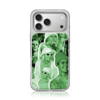 Green Justin Bieber collage iPhone 17 Pro Max Electroplated Silver Case1