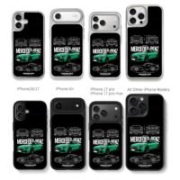 Green Mercedes AMG GTR blueprints Chris Brown Phone Case Black Electroplated Silver For Iphone 11 To 17