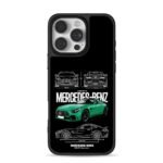 Green Mercedes AMG GTR blueprints Phone Case for iPhone 11-17 & Samsung Galaxy S24-S26