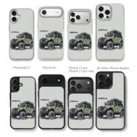 Green offroad Jeep Wrangler on sand Chris Brown Phone Case Black Electroplated Silver For Iphone 11 To 17