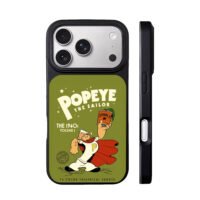 Green Popeye the Sailor spinach can iPhone 17 Pro Max Black Case